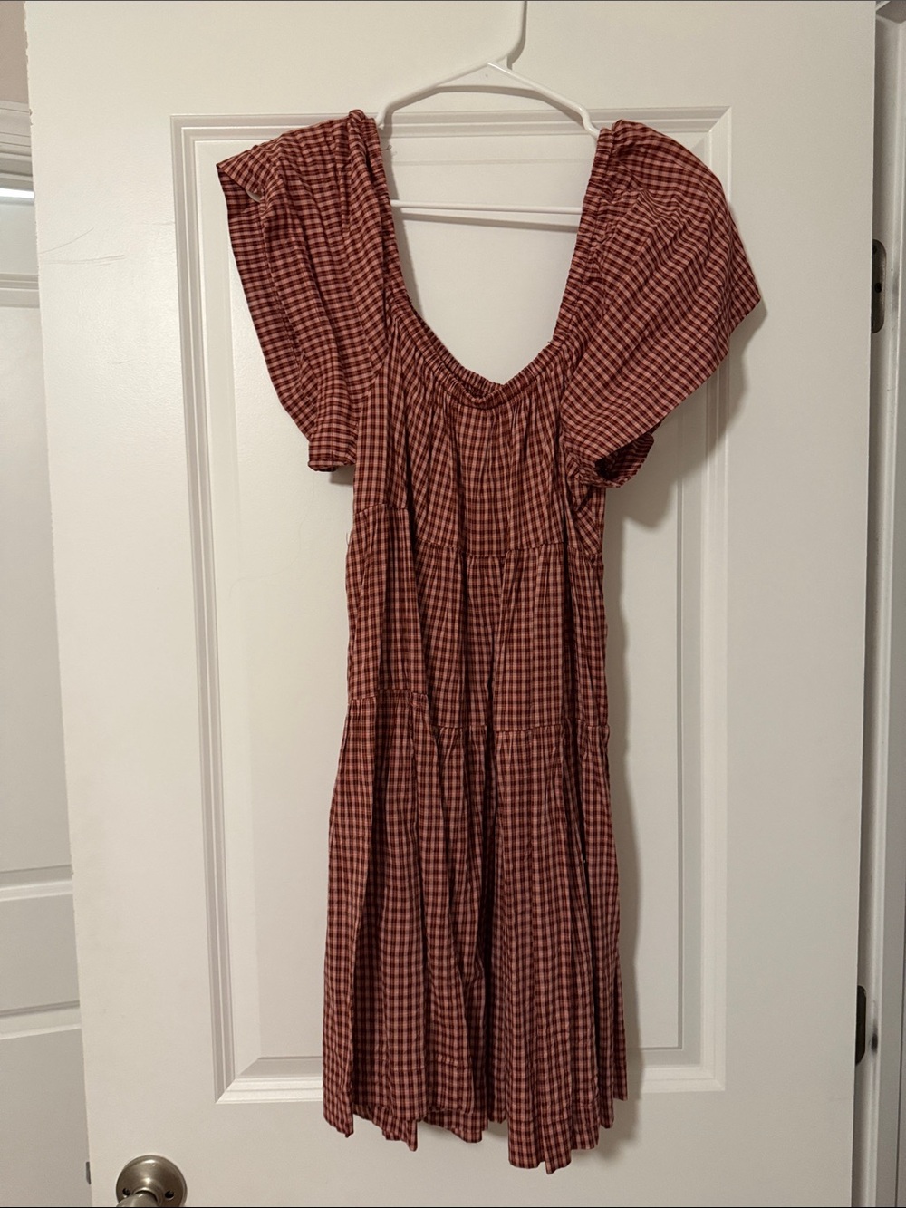 Old Navy Rust Gingham Mini Dress